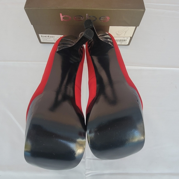 NEW Bebe Riley Platform Heels Heatwave Red - Picture 7 of 11